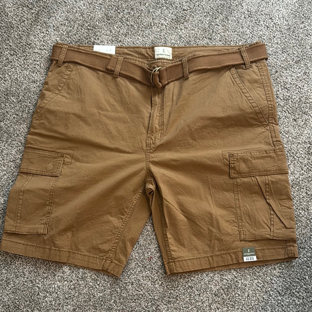 Men's Brown Cargo Shorts, Mutual Weave, Big & Tall 46